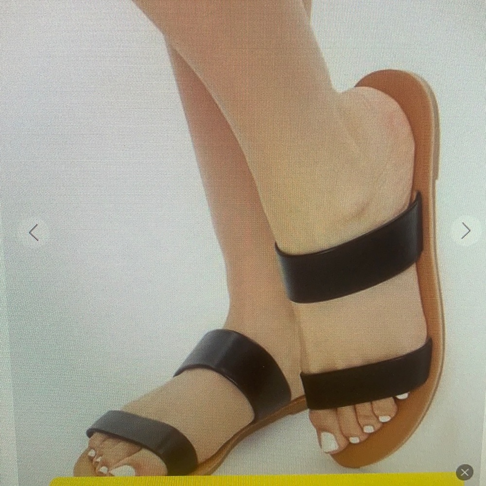 Forever 21 faux leather dual strap sandals